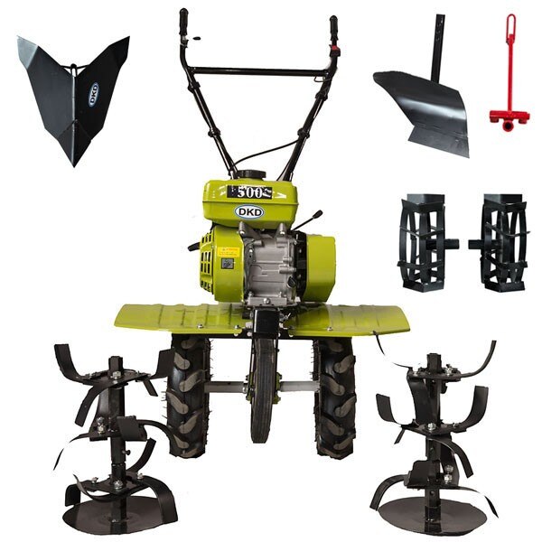 Set Motosapa DKD LY500, 7 CP, latime de lucru 80 - 100 cm, grup din fonta, roti metal, rarita fixa, cupla montaj accesorii