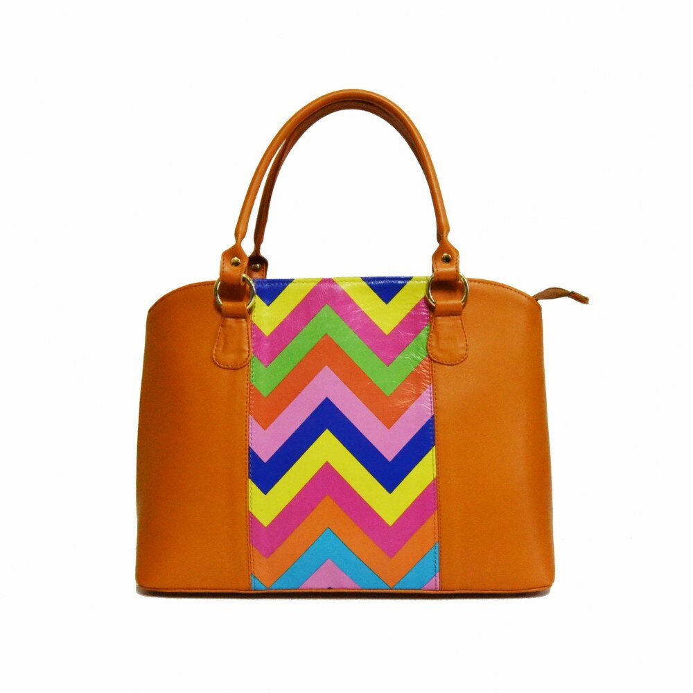 Geanta dama,Zea,piele naturala,orange