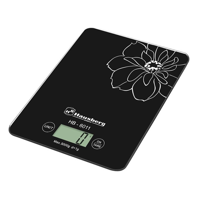 Cantar bucatarie Hausberg, 5 kg, LCD, Negru