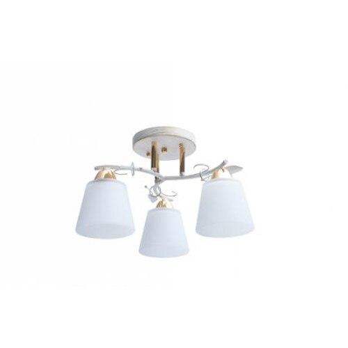 Lustra Klausen Brush 3xE27, Alb+Auriu