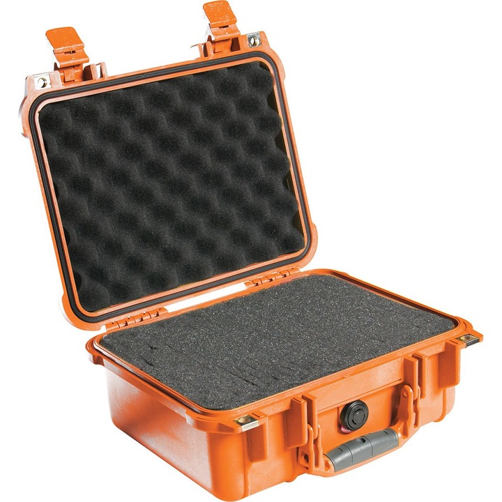 Защитна чанта Peli Small Case 1400, оранжева, с предварително изрязана гъба