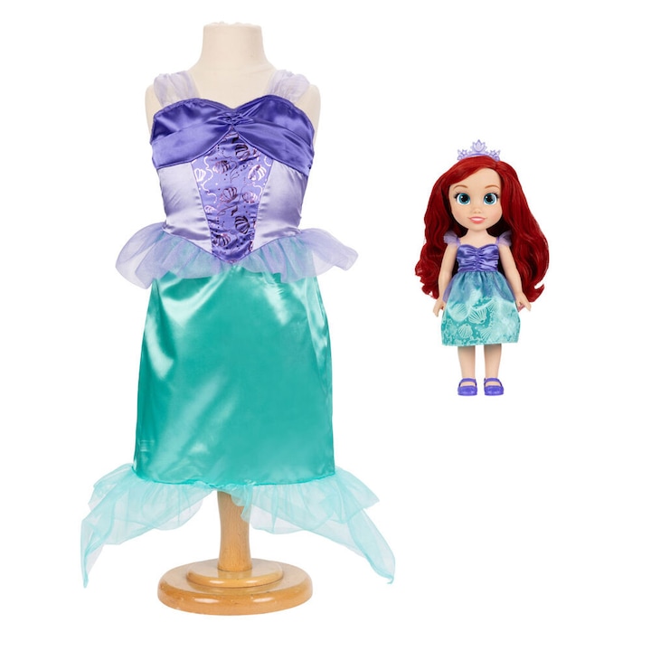 Кукла Disney Малката русалка Ариел + костюм 38см
