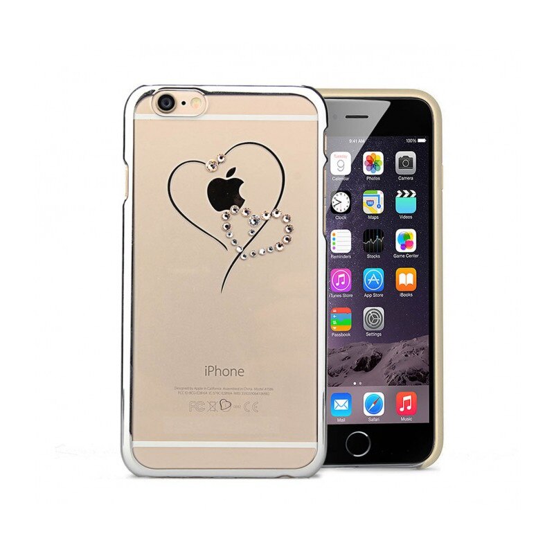 Husa Capac Golden Heart Astrum TELESTHESIA Apple iPhone 6/6s Plus Gri cu Cristale