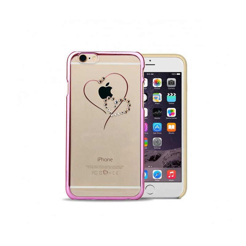 Husa Capac Golden Heart Astrum TELESTHESIA Apple iPhone 6/6s Pink cu Cristale