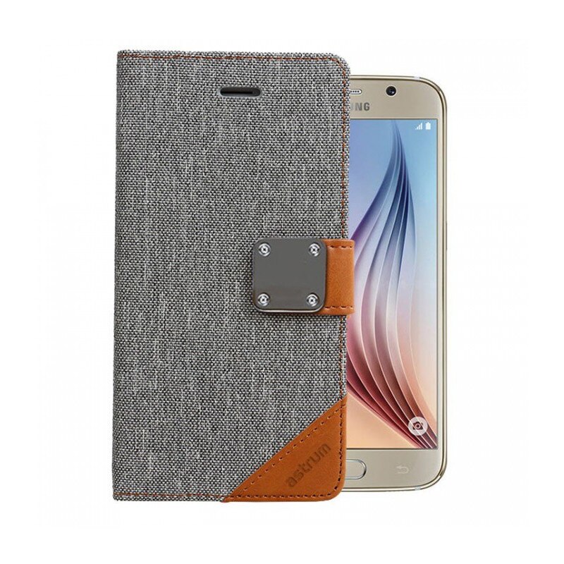 Husa Flip Carte cu Magnet Astrum FC MATTE BOOK Samsung G920 Galaxy S6 Gri
