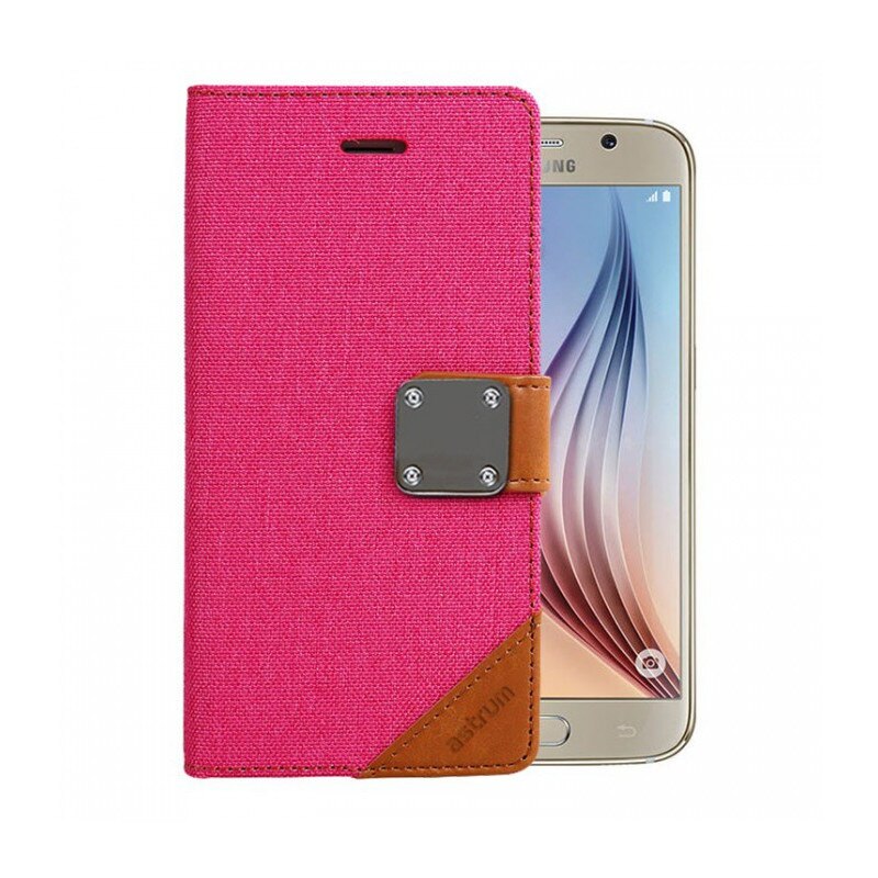 Husa Flip Carte cu Magnet Astrum FC MATTE BOOK Samsung G920 Galaxy S6 Pink