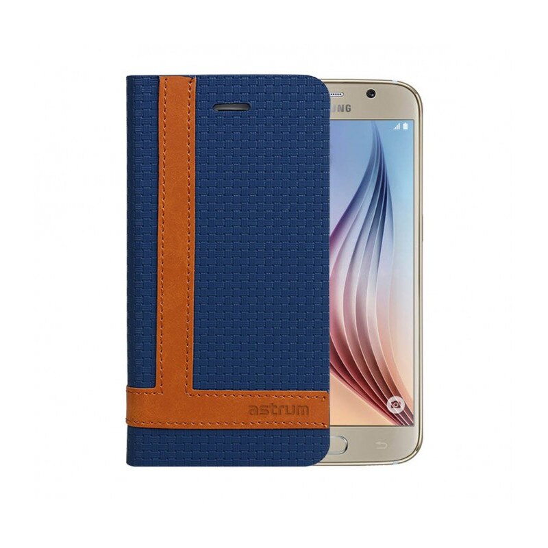 Husa Flip Carte Stand Astrum FC TEE RO Samsung G920 Galaxy S6 Albastru