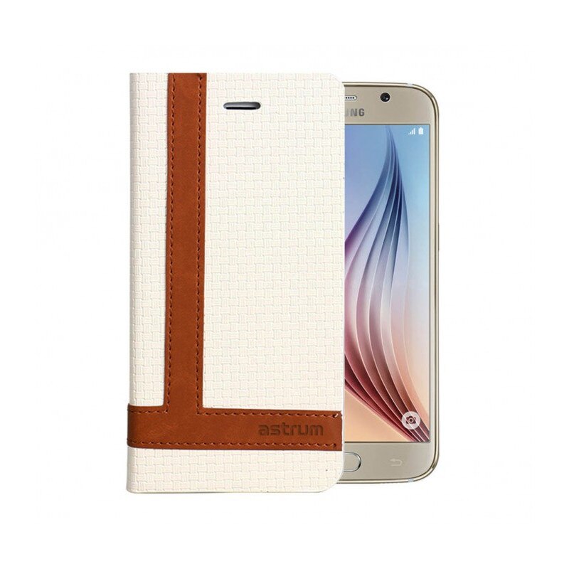 Husa Flip Carte Stand Astrum FC TEE RO Samsung G920 Galaxy S6 Alba