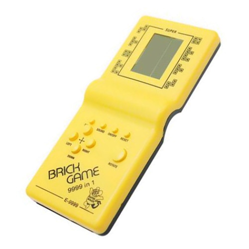 Consola joc clasic Brick Game 9999 in 1, galben