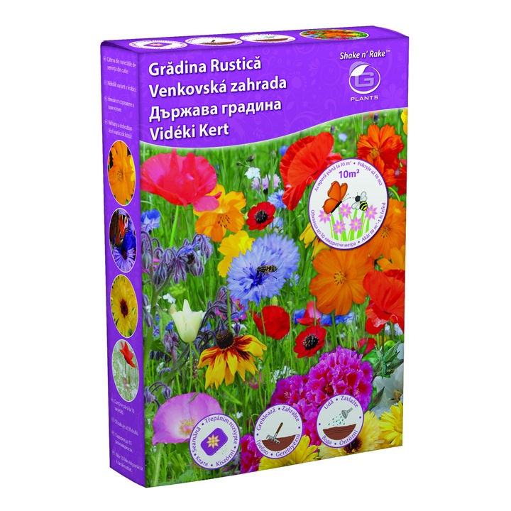Amestec de seminte Shake'n'Rake Gradini Rustice, cutie 250 gr