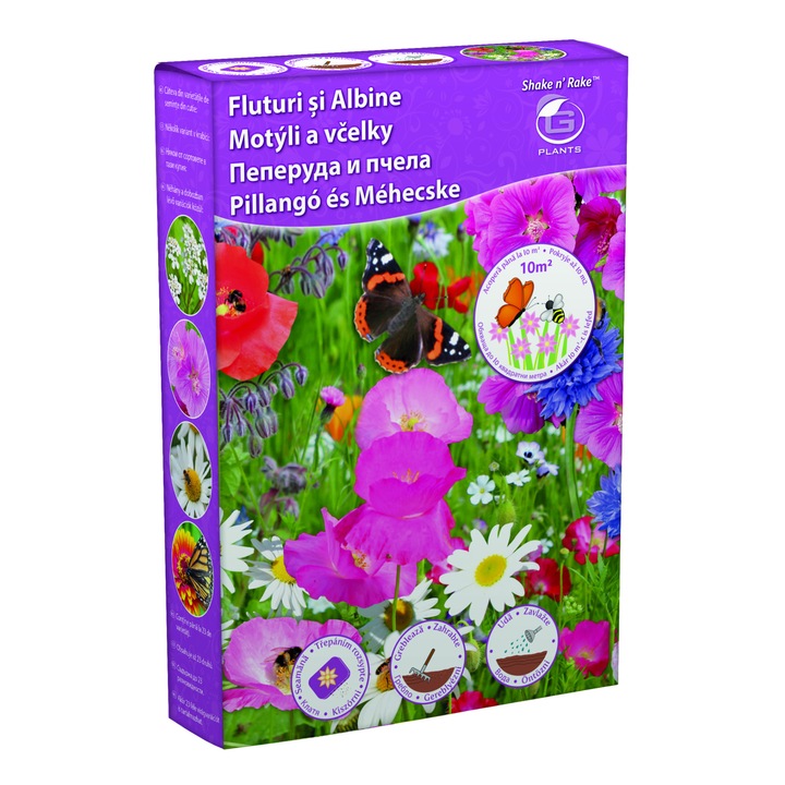 Amestec de seminte Shake'n'Rake Fluturi si Albine, cutie 250 gr
