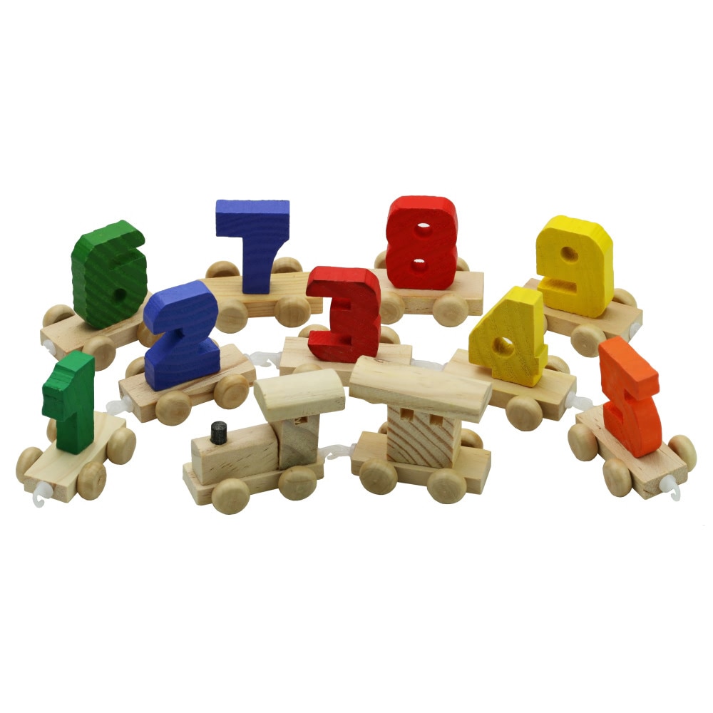 Trenulet cu numere, lemn + Cadou Joc Marocco