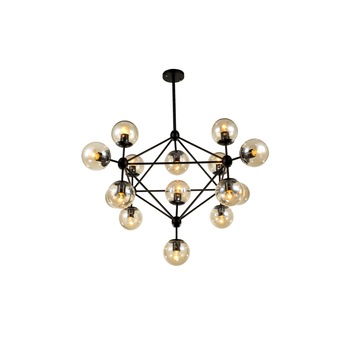 Candelabru Optic, structura metalica, 15 becuri, abajur din sticla, contemporan,Light Candelabru Optic, structura metalica, 15 becuri, abajur din sticla, contemporan,Light
