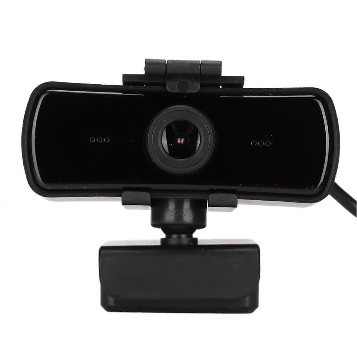 Уеб камера 006 FRU-CJK0424-260918-1303, 2560 x 1440, 30 FPS, вграден микрофон, USB 2.0, фиксиран фокус, въртяща се основа на 360°, черна
