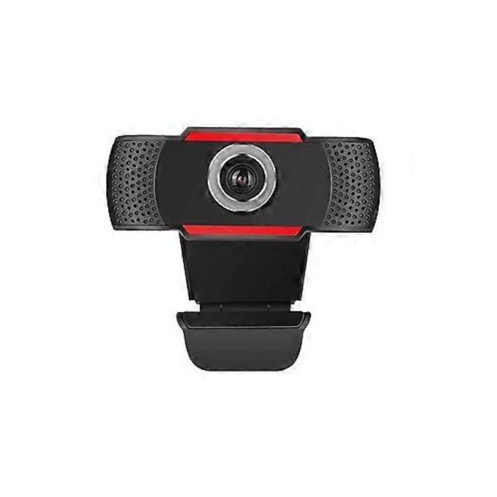 Уеб камера USB A480 FRU-CJK0424-260919-131, вграден микрофон, 480p (640x480) 30 fps, USB 2.0 plug-and-play, CMOS сензор, кабел 140 см, черен/червен