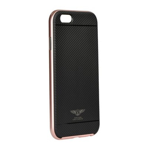 Husa protectie SILK pentru iPhone 6/6SE, cu rama metalizata roz, Negru
