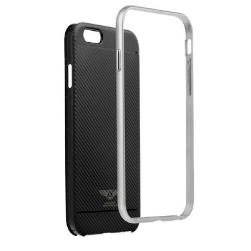 Husa protectie SILK pentru Samsung GALAXY A3 2017 (A320), rama metalizata argintiu, Negru