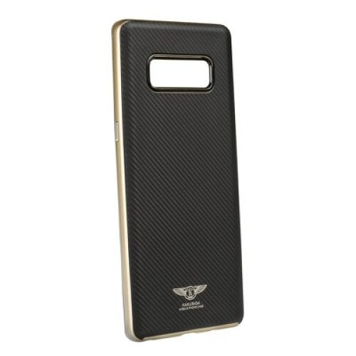 Husa protectie SILK pentru Samsung GALAXY NOTE 8 (N950), rama metalizata aurie, Negru