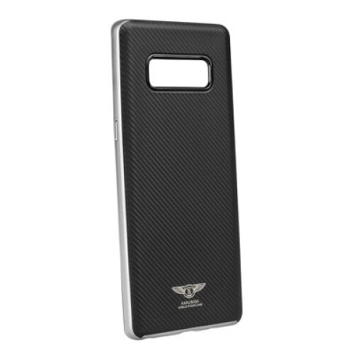 Husa protectie SILK pentru Samsung GALAXY NOTE 8 (N950), rama metalizata argintie, Negru