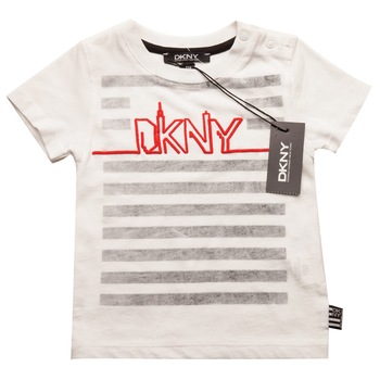 Tricou baieti DKNY, alb, 100% bumbac, 6 luni Tricou baieti DKNY, alb, 100% bumbac, 6 luni