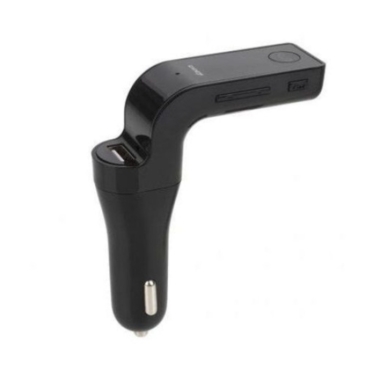Modulator FM cu bluetooth, hands free, negru