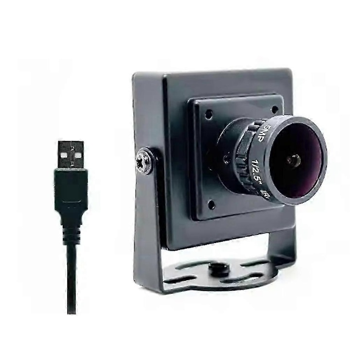 Уеб камера USB FRU-CJK0424-260918-1222 4MP (2560x1440@30fps), обектив 2.1mm 120° широк, вграден микрофон, UVC, USB 2.0, метален корпус, черна
