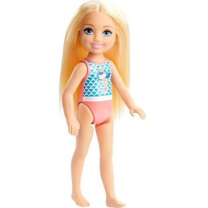Кукла или аксесоар Mattel Barbie: Кукла Club Chelsea Beach с бански костюм на русалка (JBG70)