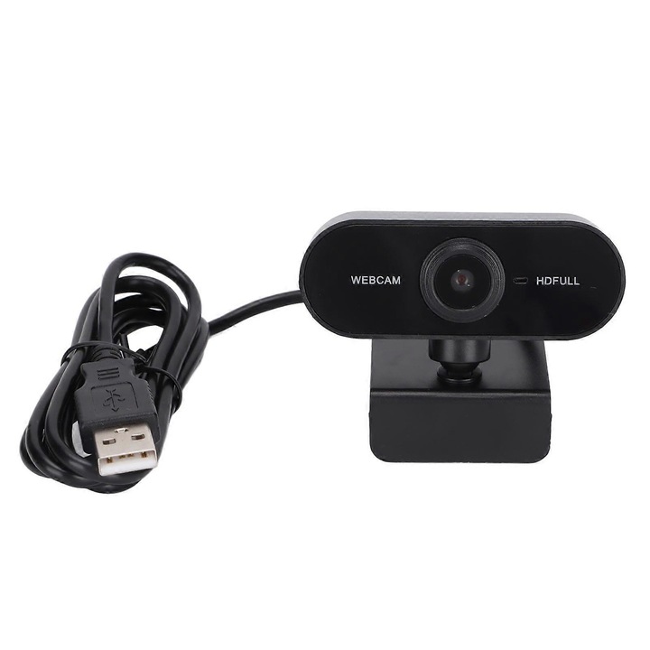 Уеб камера FRU-CJK0424-260918-1397, 1080P Full HD, автофокус, вграден микрофон, USB plug-and-play, черна