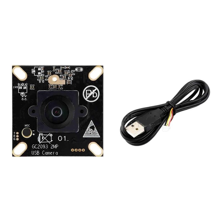 Камера USB модул GC2093 FRU-CJK0424-260918-082, 2MP, фиксиран фокус, WDR, вграден микрофон, Plug-and-play, черен, 38x38x19 мм
