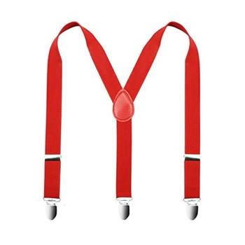 Bretele copii, rosu, cu inchizatori metalice, 25 mm, BCROM Bretele copii, rosu, cu inchizatori metalice, 25 mm, BCROM