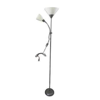 Lampadar Full 2 becuri, 1 brat reglabil, inaltime 180cm, abajur alb Lampadar Full 2 becuri, 1 brat reglabil, inaltime 180cm, abajur alb