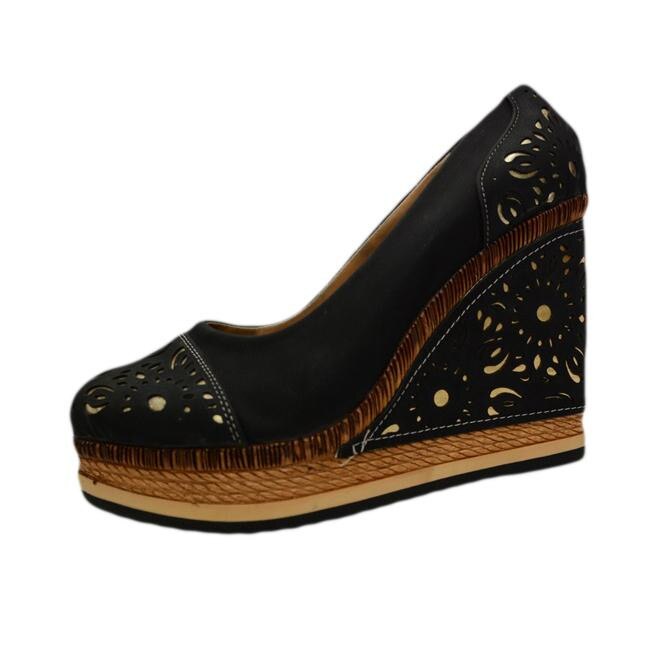 Pantofi casual cu platforma si talpa intreaga, D&J Exclusive, Negru