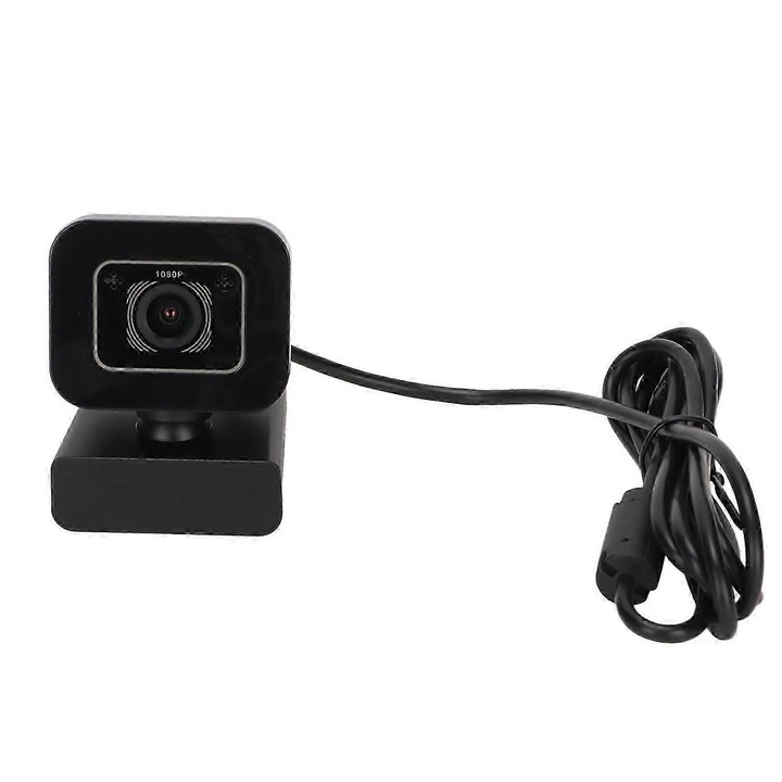 Уеб камера USB FRU-CJK0424-260919-147 1080p (1920x1080) 30fps, CMOS сензор, вграден микрофон, USB 2.0, гъвкаво въртене на 360°, черна