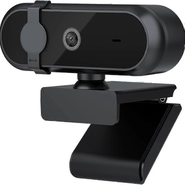 Уеб камера L12 FRU-CJK0424-260918-368 4K, 30 fps, USB 2.0 UVC plug-and-play, вграден микрофон, капак за поверителност, черна