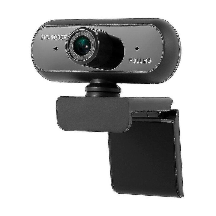 Уеб камера FRU-CJK0424-260918-310, Full HD 1080p, автофокус, вграден микрофон, USB, CMOS сензор, черна