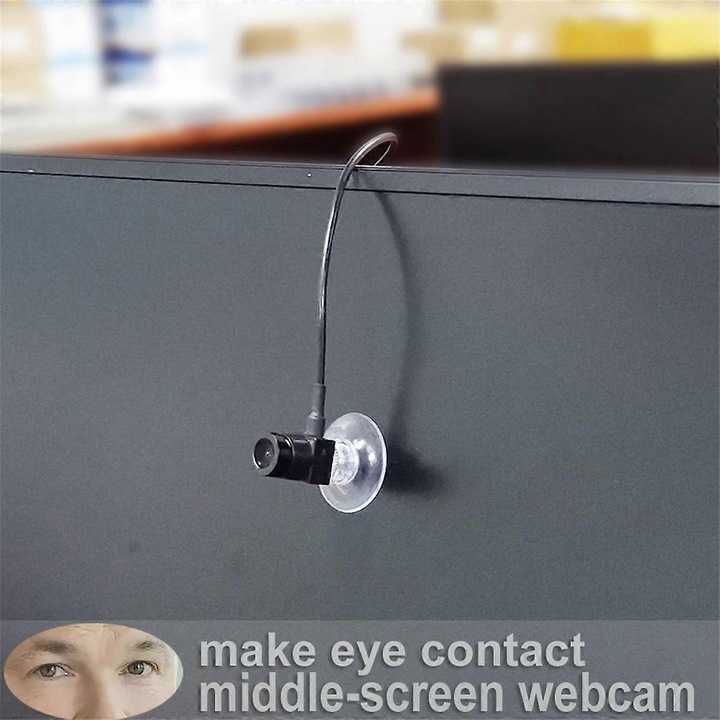 Уеб камера за стрийминг FRU-CJK0424-260918-257, съвместима с 8MP, USB без драйвери, вендуза, фиксиран фокус, черна