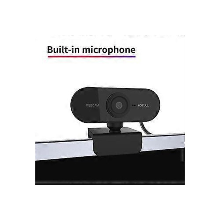 Уебкамера FRU-CJK0424-260918-418, HD 720p, вграден микрофон, ръчен фокус, USB 2.0, кабел 120 см, щипка за монитор, черна