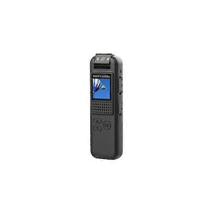 Мини видеокамера FRU-CJK0424-260919-502, безжична, 1080p 30fps, детекция на движение, IR нощно виждане, въртене на обектива на 180°, поддръжка на TF карта 4–256GB, батерия 600mAh, черна