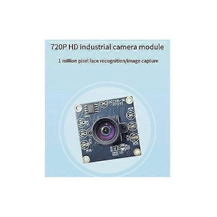 Модулна камера USB OV9732 FRU-CJK0424-260918-344, 1MP (1280x720) 720p, ъгъл 100°, ръчен фокус, USB кабел 1 м, черна, комплект 9 бр.