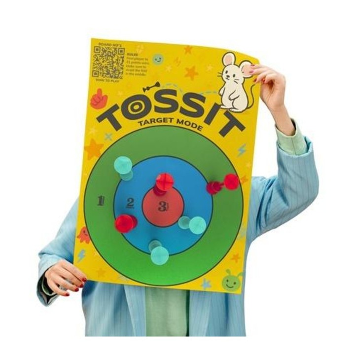 Игра за хвърляне Joc tinta Tossit Target Mode 749704, дъска за хвърляне с части с вендузи за мишена и морски шах, многоцветна