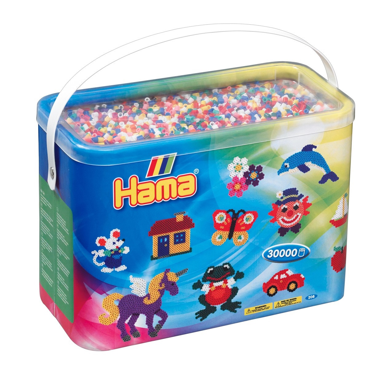 Margele de calcat HAMA MIDI 30000 buc in galeata Mixt de 10 culori