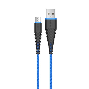 Cablu de date/incarcare Devia Fish USB la MicroUSB, 1.5m, 2.4A, impletitura nylon, Blue Cablu de date/incarcare Devia Fish USB la MicroUSB, 1.5m, 2.4A, impletitura nylon, Blue