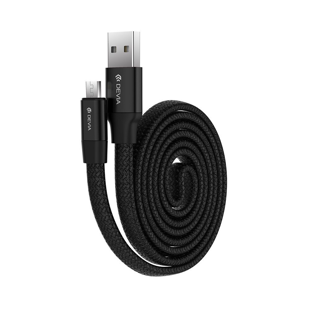 Cablu Devia Ring, MicroUSB, 0.8 m, Negru