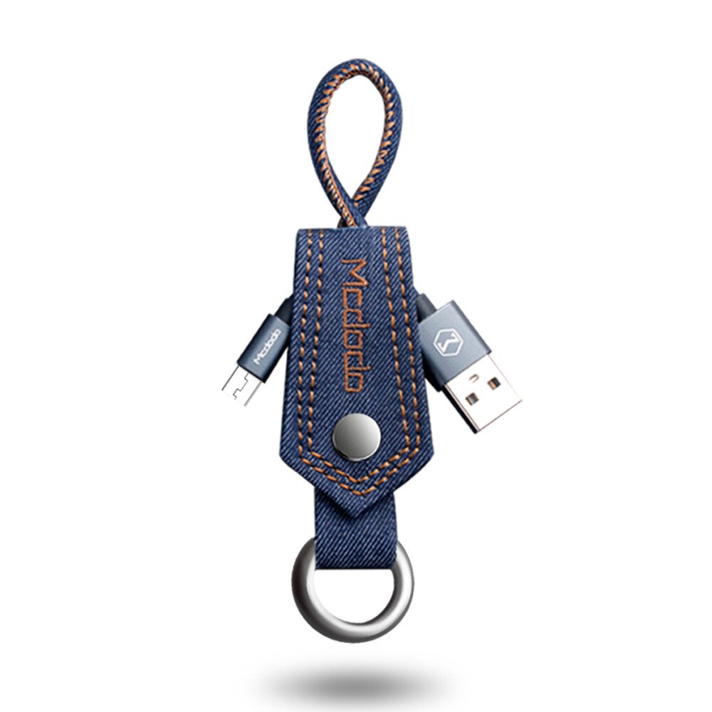 Cablu Mcdodo Denim Key-Chain USB la MicroUSB, Albastru