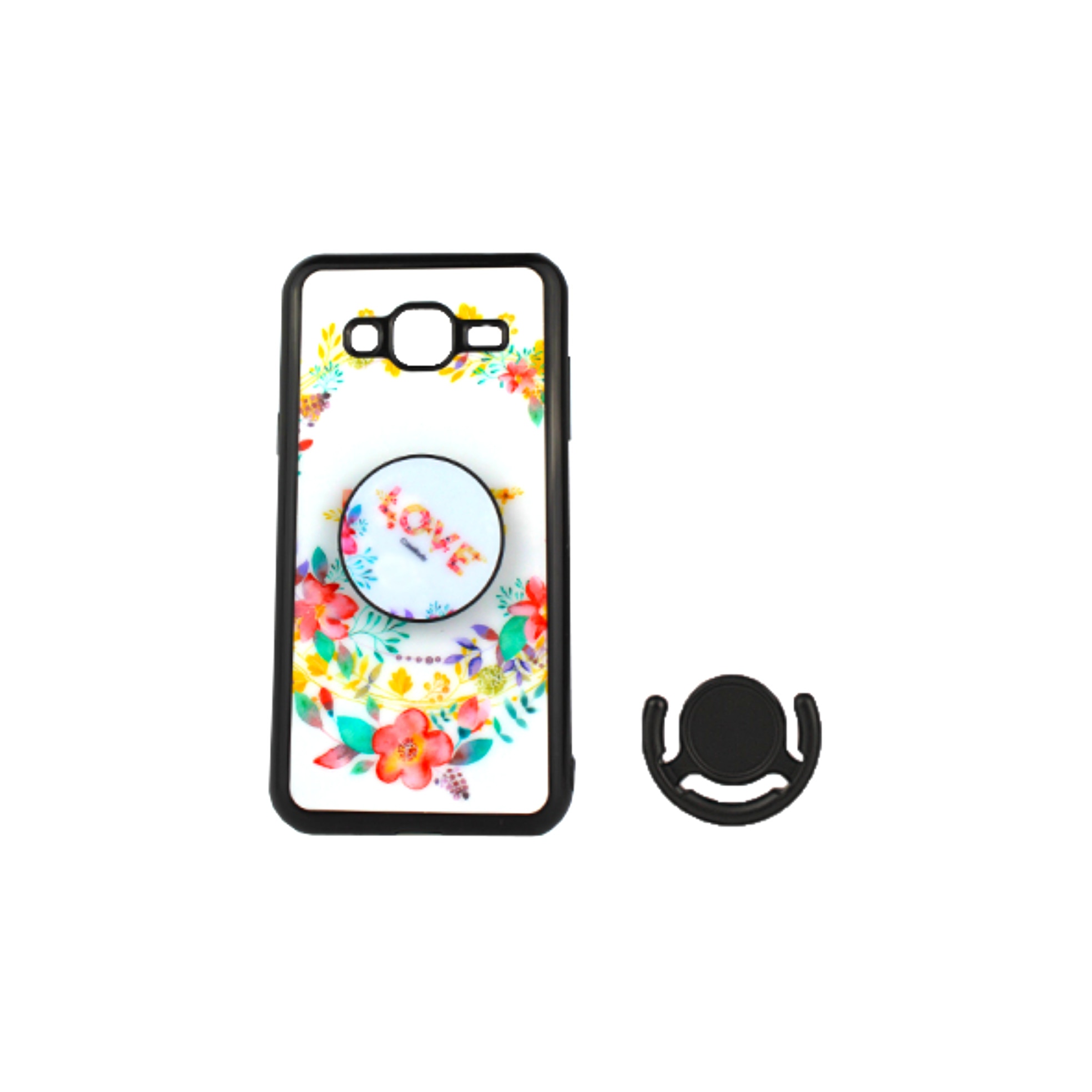 Husa Silicon Pop Case Motorola Moto G5s Plus cu Suport Telescopic Atasat si Suport Pop Inclus, Love Flower