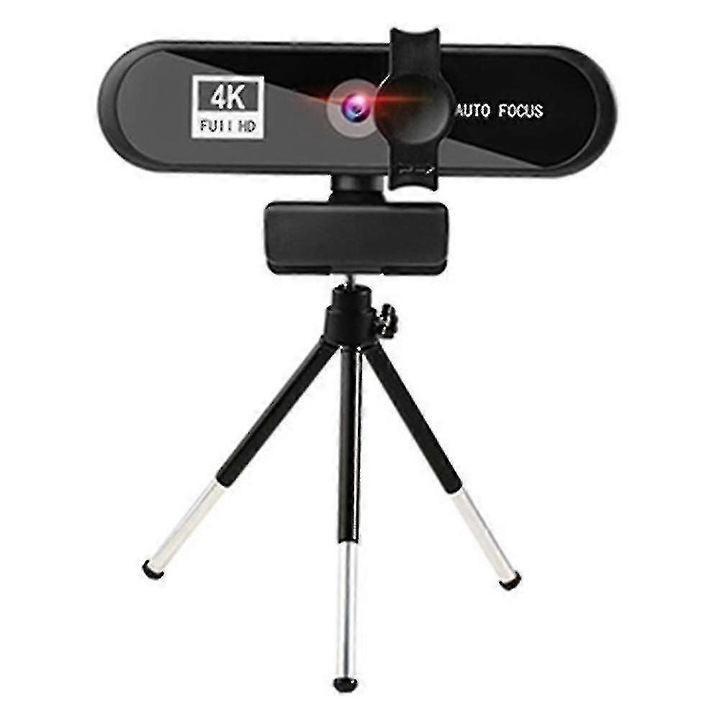 Уеб камера FRU-CJK0424-260918-1180 4K, 10 MP, автофокус, вграден микрофон, USB, със статив, черна