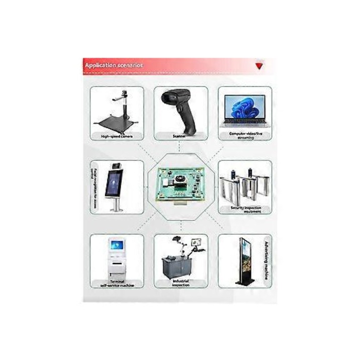Модул камера USB FRU-CJK0424-260919-760, сензор IMX362, 12MP (4K), автофокус, USB 2.0 без драйвери, сензор 1/2.55", диагонално зрително поле 76°