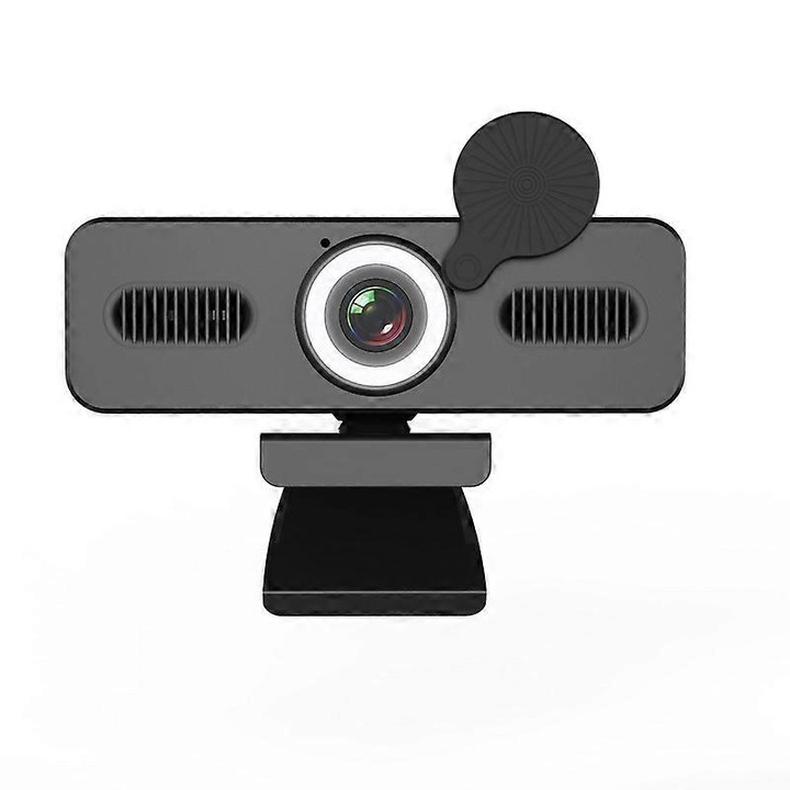 Уебкамера C360 FRU-CJK0424-260918-217, 4K 3840x2160 30FPS, автофокус, ъгъл 120°, регулируемо LED осветление, двоен всепосочен микрофон, USB 2.0, кабел 1.8 м, черна
