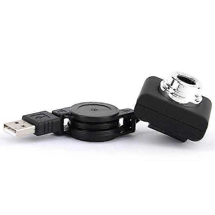 Уеб камера USB FRU-CJK0424-260918-1187, ръчно фокусиране, въртящ се обектив, plug-and-play, черна, 4 x 3.1 x 1.5 см