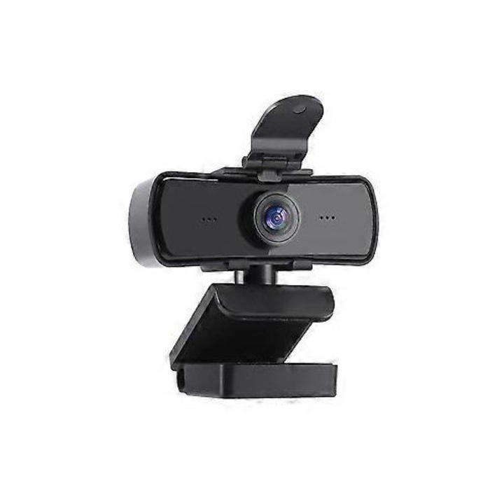 Уеб камера USB FRU-CJK0424-260919-1451, 2K 2560x1440, автофокус, вграден микрофон, капак за поверителност, plug-and-play, черна
